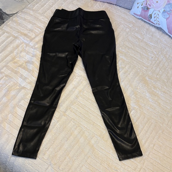 NWT INC International Concepts Black faux Leggings, high rise - Picture 2 of 8